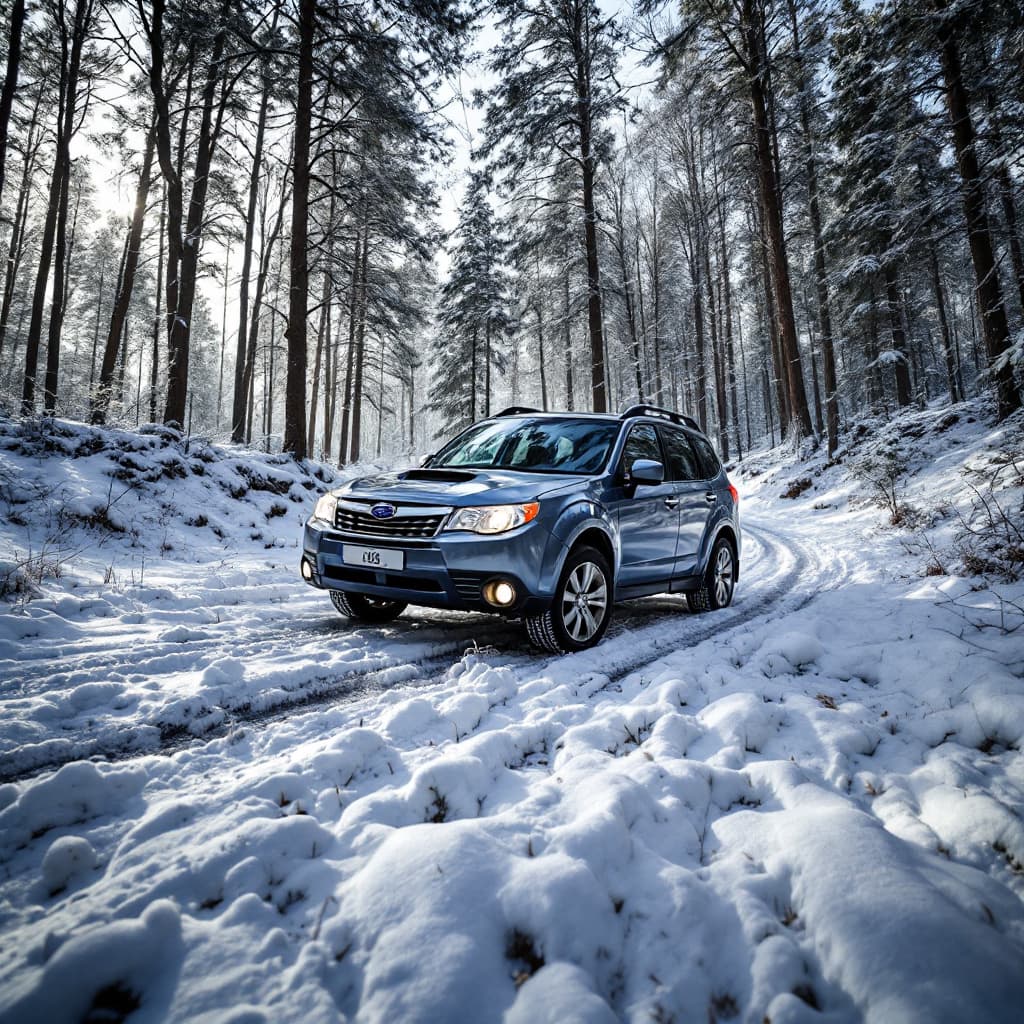 AI generated: a 4k image of a Subaru forest 2010, wide angle camera shot 