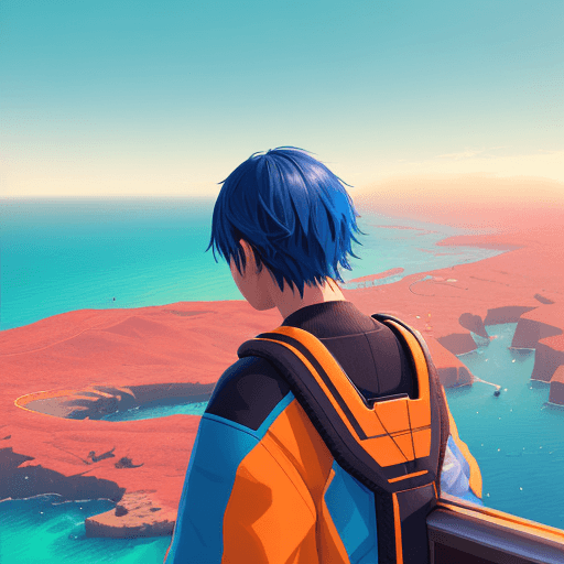 AI generated: vibrant scenes, high definition, person looking at the horizon, Punchy Vector --ar 3:2 --niji 6