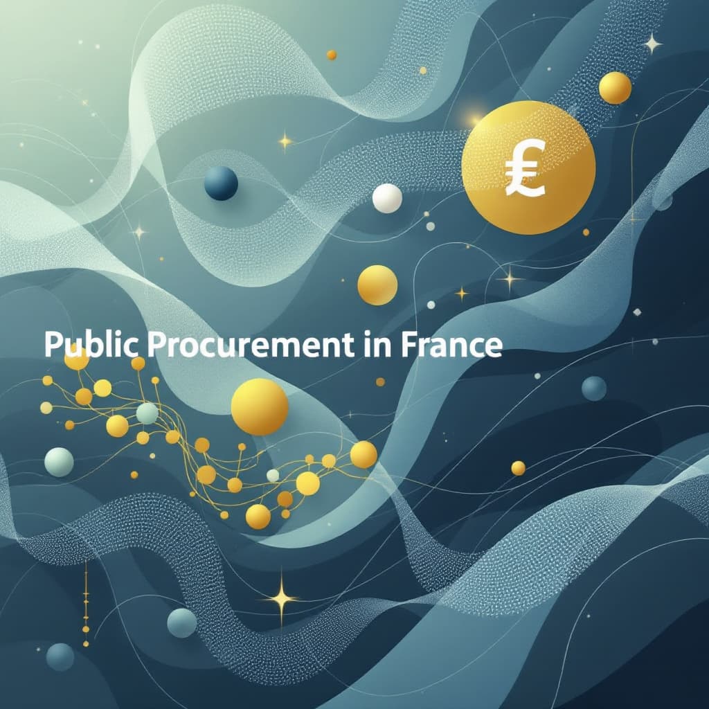 AI generated: A modern, abstract representation of economic growth and public procurement in France. The image fea...