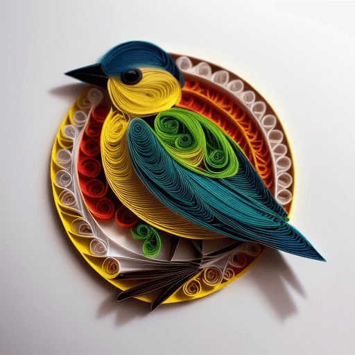 AI generated: paper quilling of bird, super detailed, very colorful