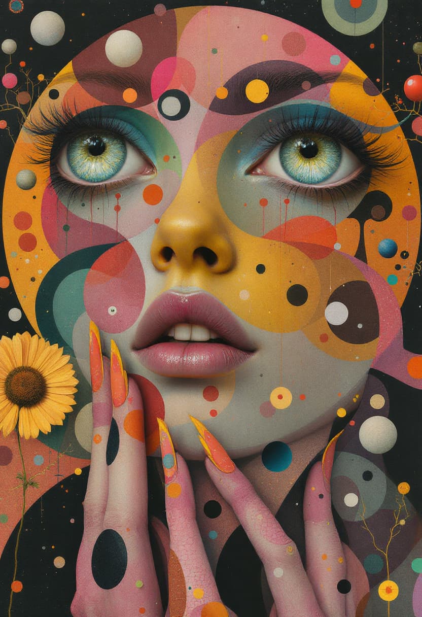 AI generated: pretty-young-wife-surreal-by-paul wunderlich-gustav klimt-egon schiele- surreal
