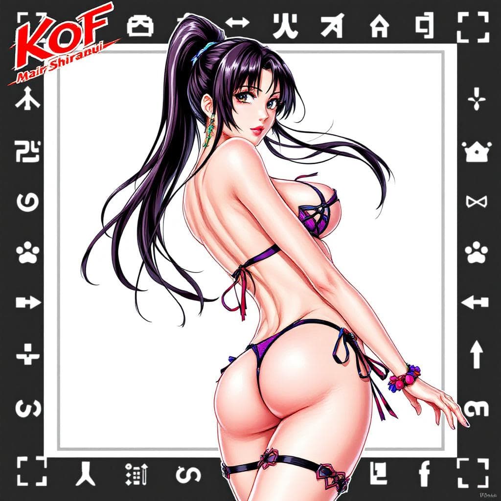 AI generated: Mai shiranui KOF micro bikini