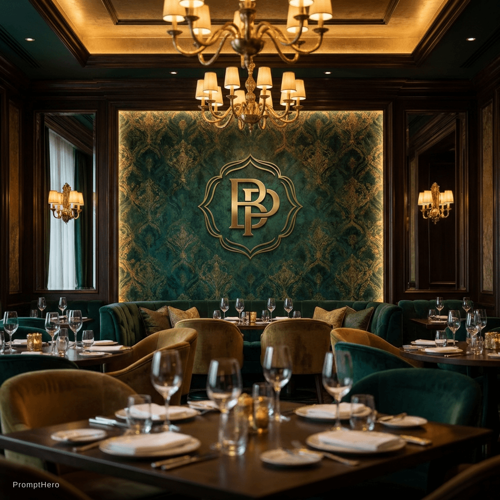 AI generated: make a logo that contain two letters BP and it is the name of restaurant i want to create classy res...