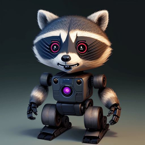 AI generated: raccoon robot
