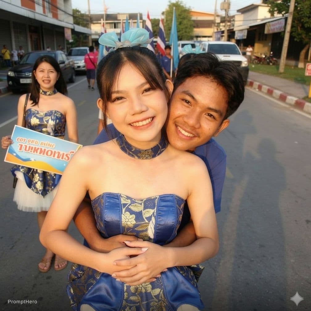 AI generated: Have the man squeeze both of her breasts.
