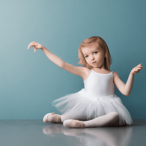 AI generated: Little ballerina dancing ballet child white, white  background