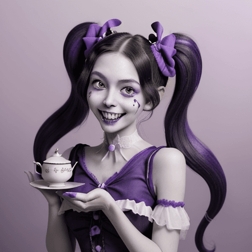 AI generated: masterpiece, best quality, a beautiful and detailed portrait of muffet, monster girl,((purple body:1...