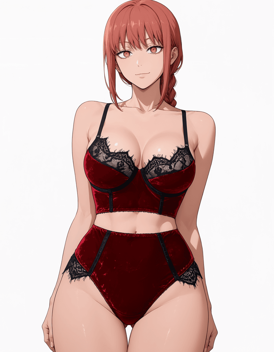 Velvet Bustier & Panties Lace Trim Set - Image 5