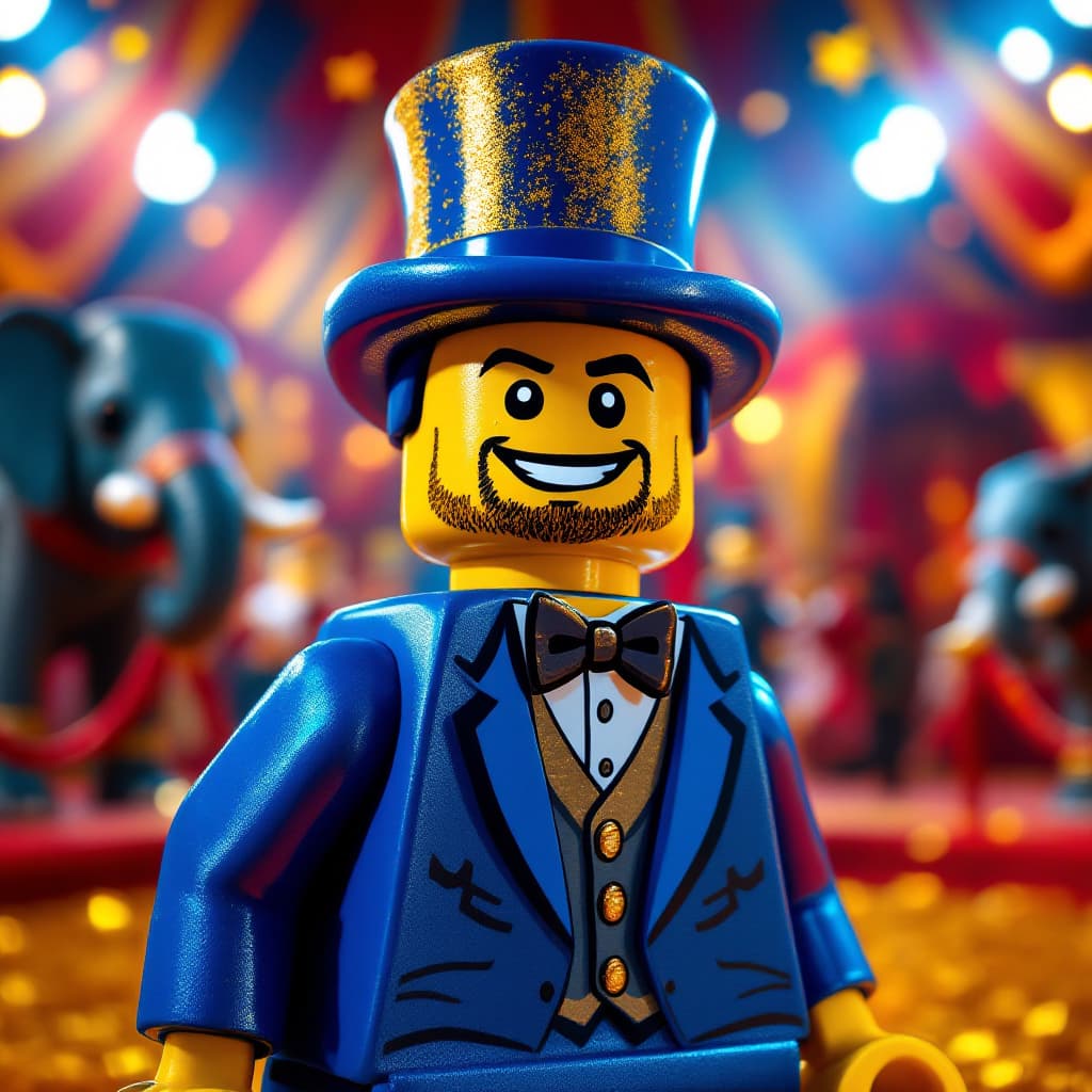 AI generated: Create a vibrant and lively scene featuring LEGO minifigure character, using my headshot for referen...