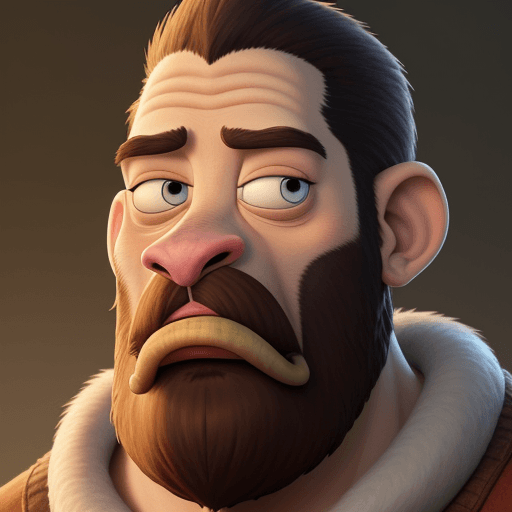AI generated: Sid from Ice Age film with beard