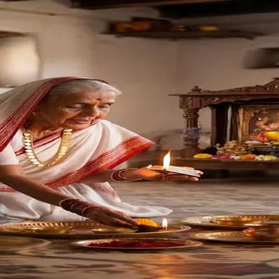 AI generated video: Create  20 second cinematic video from attached images.  Grandmother preparing all to burn the light...