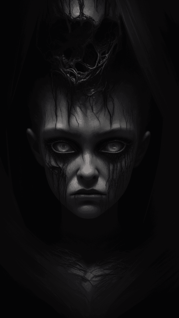 AI generated: best quality,4k,8k,highres,masterpiece:1.2,ultra-detailed,realistic:1.37,artwork,horror,dark room,my...