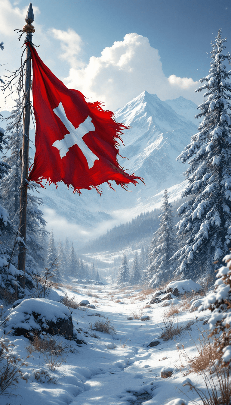 AI generated: a red flag of truce game of thrones, in the style of detailed hunting scenes, impressive panoramas, ...