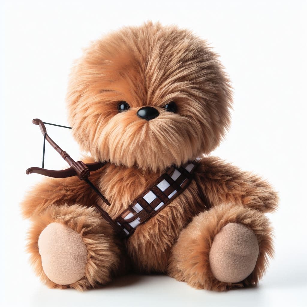 AI generated: cute plush toy of chewbacca