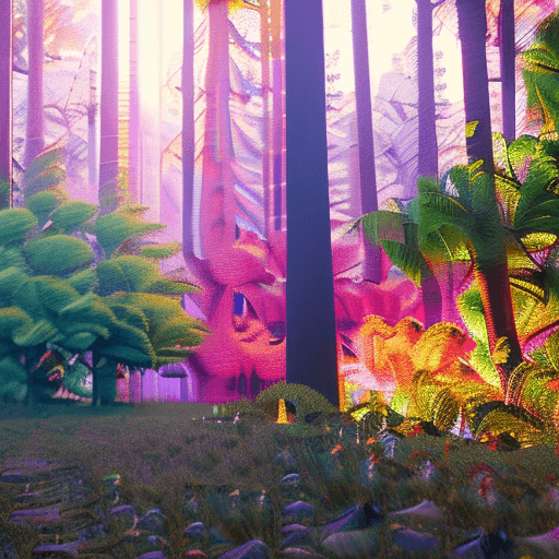 AI generated: Colorful nature with a lot of trees and leaves. It should be really beautiful and contain mandala ef...