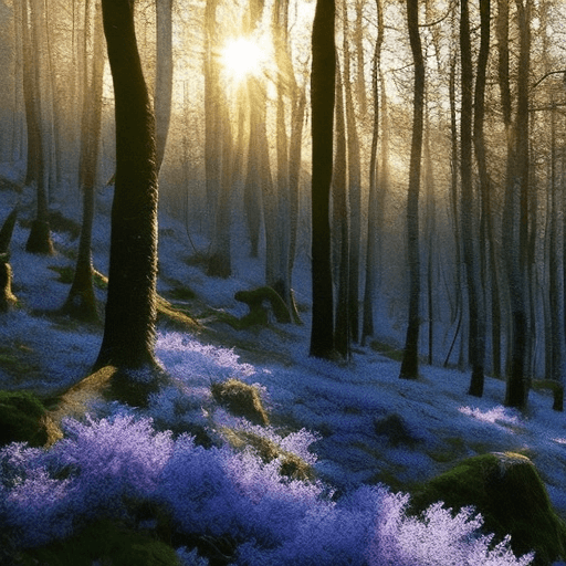 AI generated: magnifique paysage de pins de la foret landaise. Eté. réaliste par l'effet des habiles jeux de lumiè...