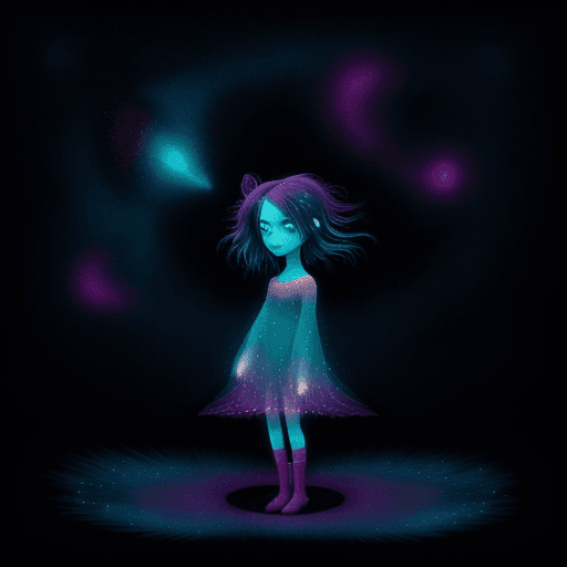 AI generated: cute little girl holographic, , , by Andy Kehoe