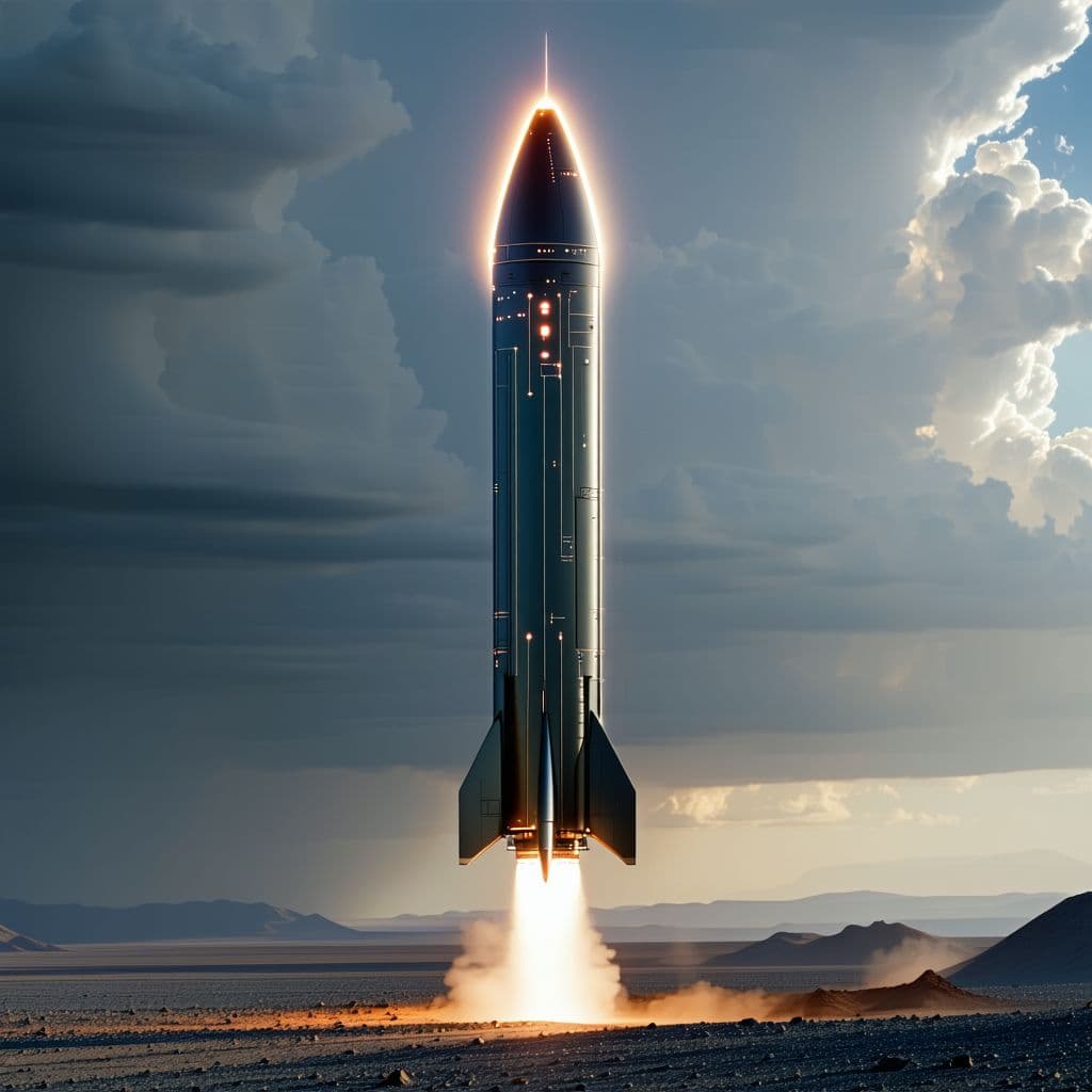 AI generated: interstellar probe with missile-like shape