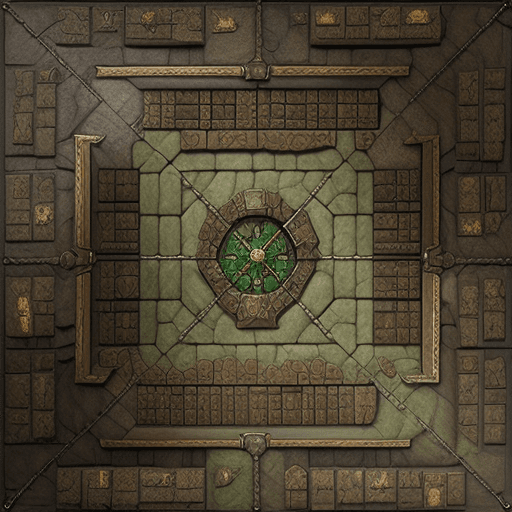 AI generated: fantasy Dungeon room, tiled floor from above, warhammer fantasy style.
