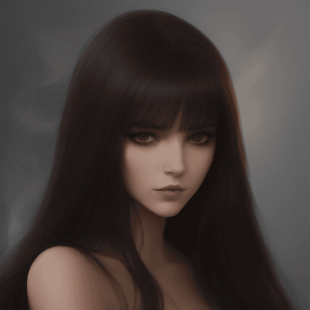 AI generated: Valorant Woman with long black hair with curtain bangs and brown eyes smokes a cigarette, Valorant A...