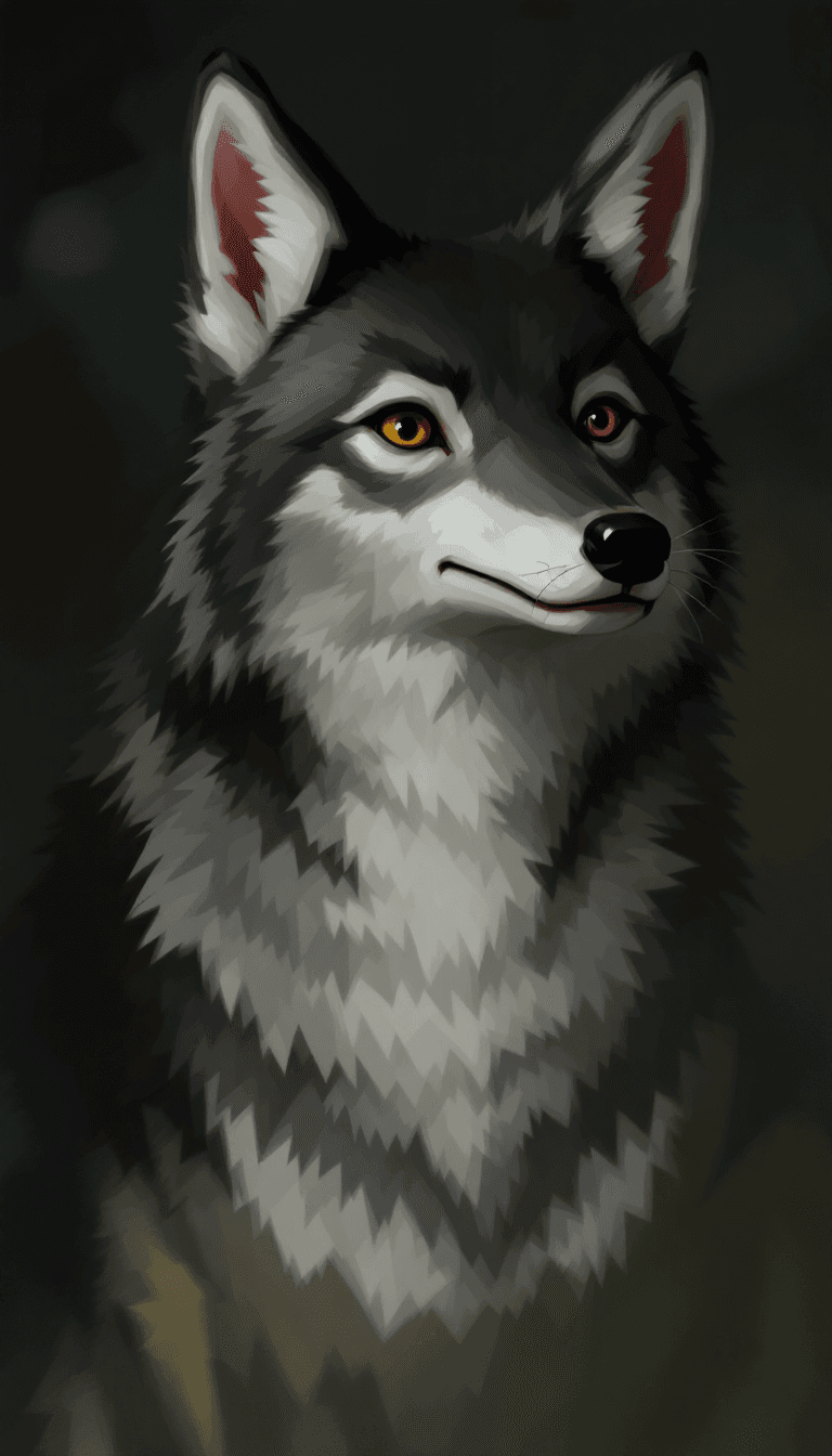 AI generated: anthropomorphic wolf, By Wes Anderson  --v 4 --q 2