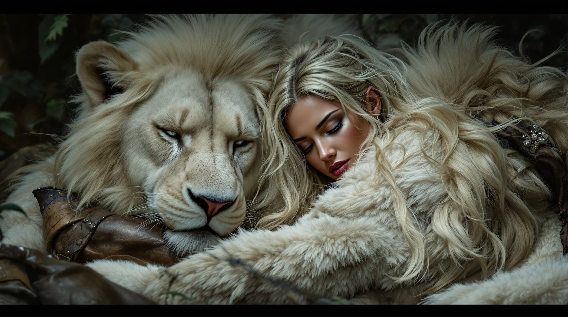 AI generated: img_1025. cdr Stunning image of a strong and beautiful white european warrioress with fierce white e...