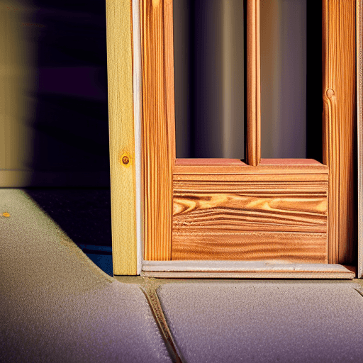 AI generated: photograph, an empty wooden doorway:: 4k, detailed, ambient lighting