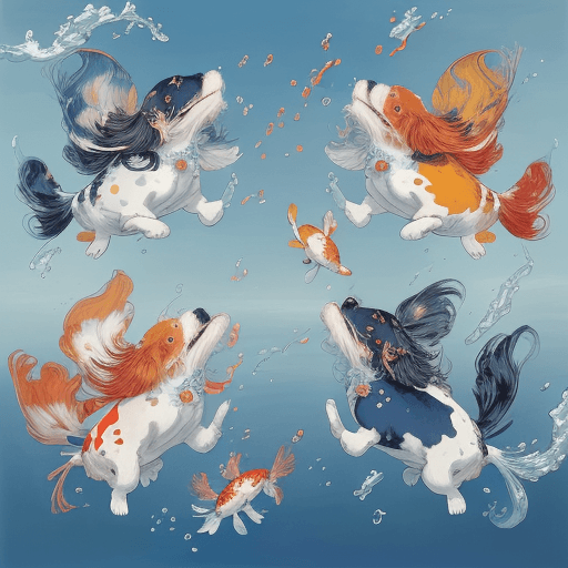 AI generated: masterpiece, concept art, Picture a scene resonating with serenity and imagination. 4 King Charles C...