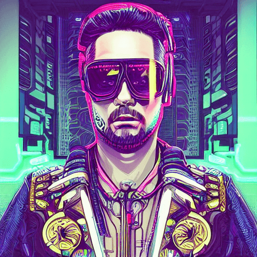 AI generated: nft style, cyberpunk, synthwave, tarot card with intricate detailed frame around the outside | with ...