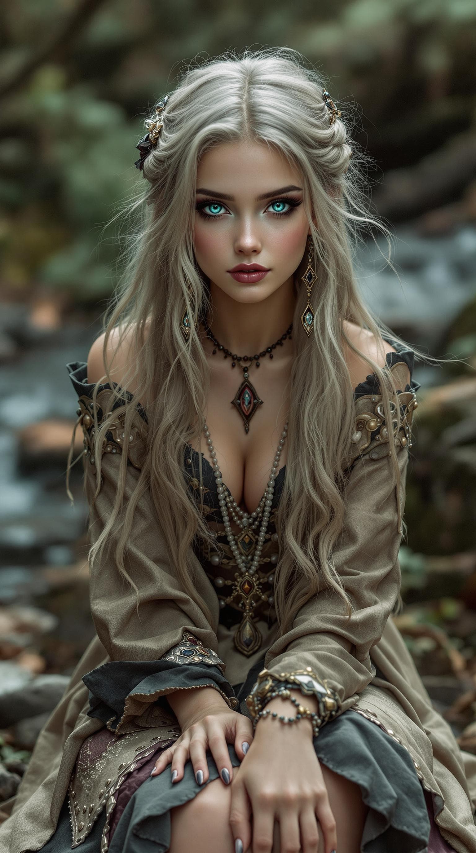 AI generated: a professional photo of a exceptionally of the most beautiful girl in the world, Transylvanian gypsy...