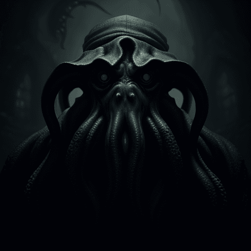 AI generated: cthulhu, gloomy, scary, shadowy, in the style of hp lovecraft, 35mm photography, hyper-realistc, hig...