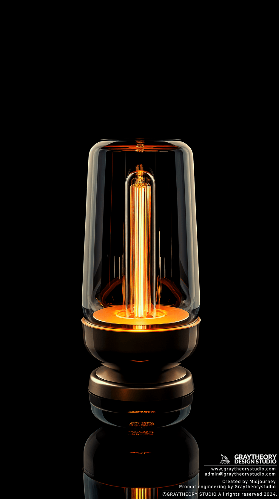 AI generated: photogrpahy, table Lamp, contrast of the background