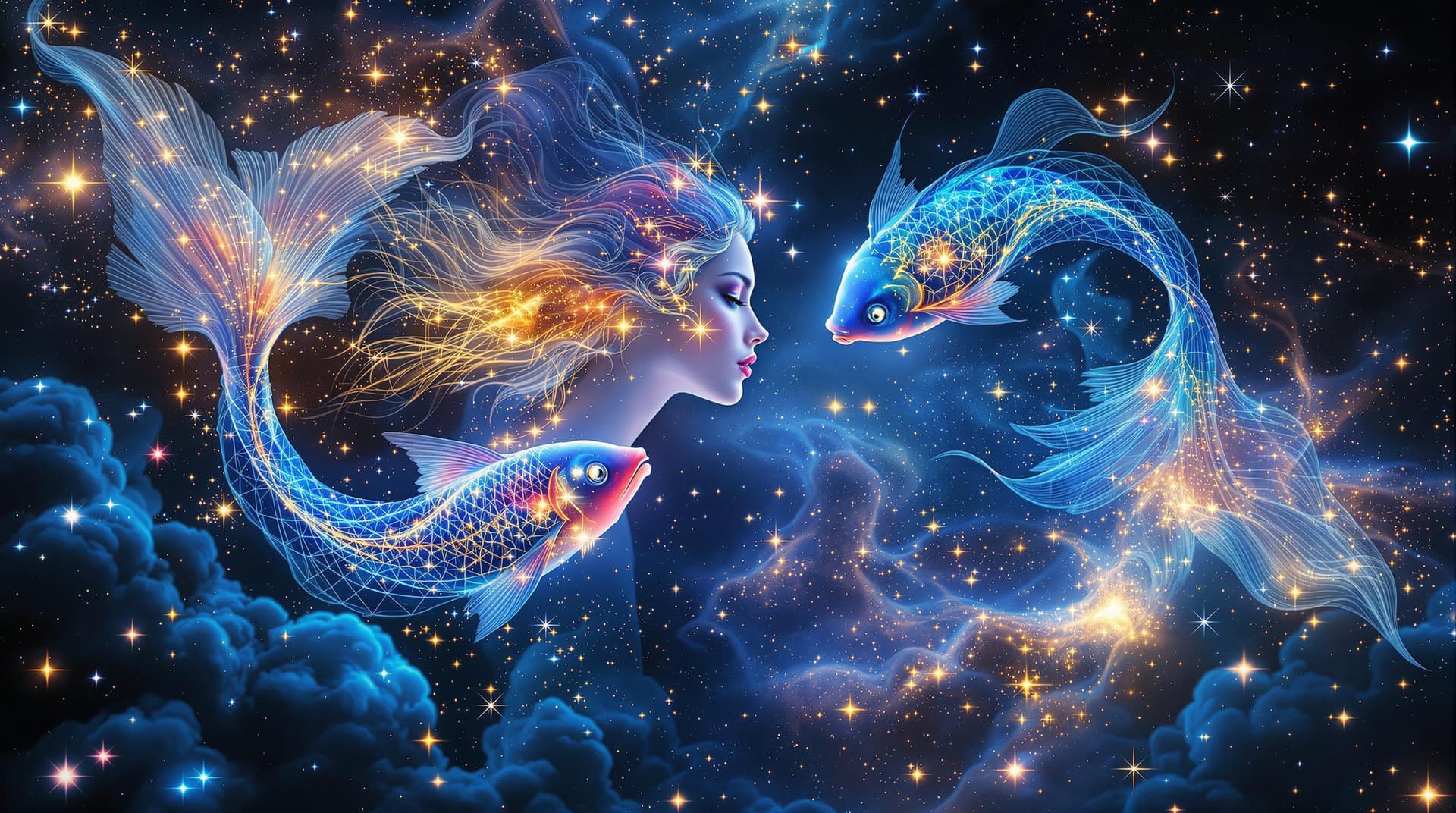AI generated:   This digital is a hyperrealistic image into a 3d  fractal artwork features a celestial zodiac them...