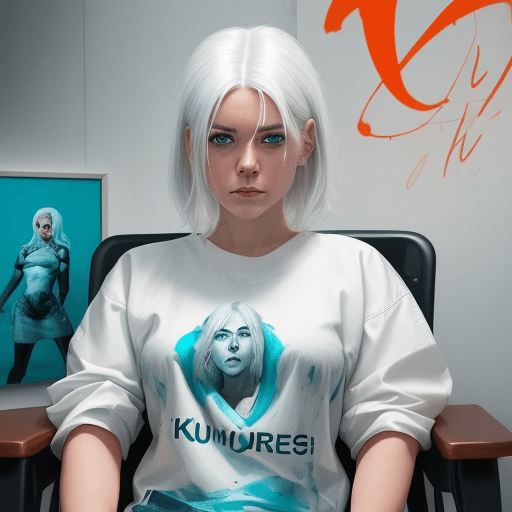 AI generated: an image of a girl with white hair, KMUNursesCorner written in background sentence, clear logo KMUNu...