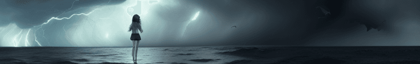 AI generated: ((Rory stands in the middle of an Tornado)) ((all her clothes are neary ripped off)) ((The Tornado c...