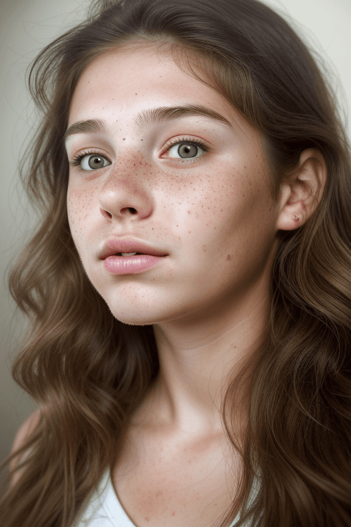 AI generated: Positive Prompt - Brown wavy hair, Low exposure, low lighting, unprofessional natural lighting, real...