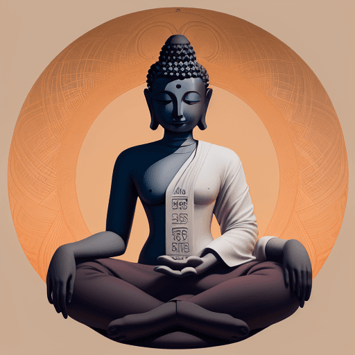 AI generated: Surrealism Simplicity, ONE CIRCLE, chilled buddha philosophy, yoga style art,  SAZ in background,  M...