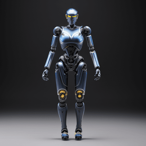 AI generated: Beautiful Humanoid Android, Nikon D750, long shot Professional photo of a robotic full body, hyper-r...