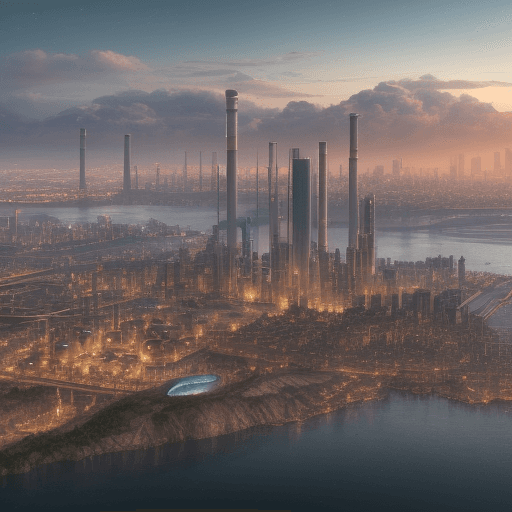AI generated: a city nearby without products made thanks to the achievements of chemistry 4k HDR
