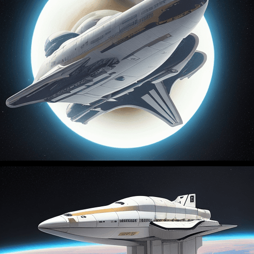 AI generated: space colonies and shuttle travel, futuristic realistic
