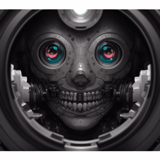 AI generated: A detailed portrait of a robot, lenses eyes, metal teeth , mechanical, gears, looking at viewer, RAW...