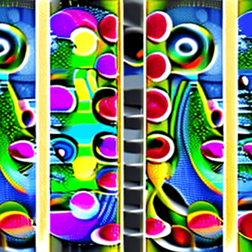 AI generated: surreal psychedelic musical dreamscape, photorealistic 3D rendering, happy creatures walking and fly...