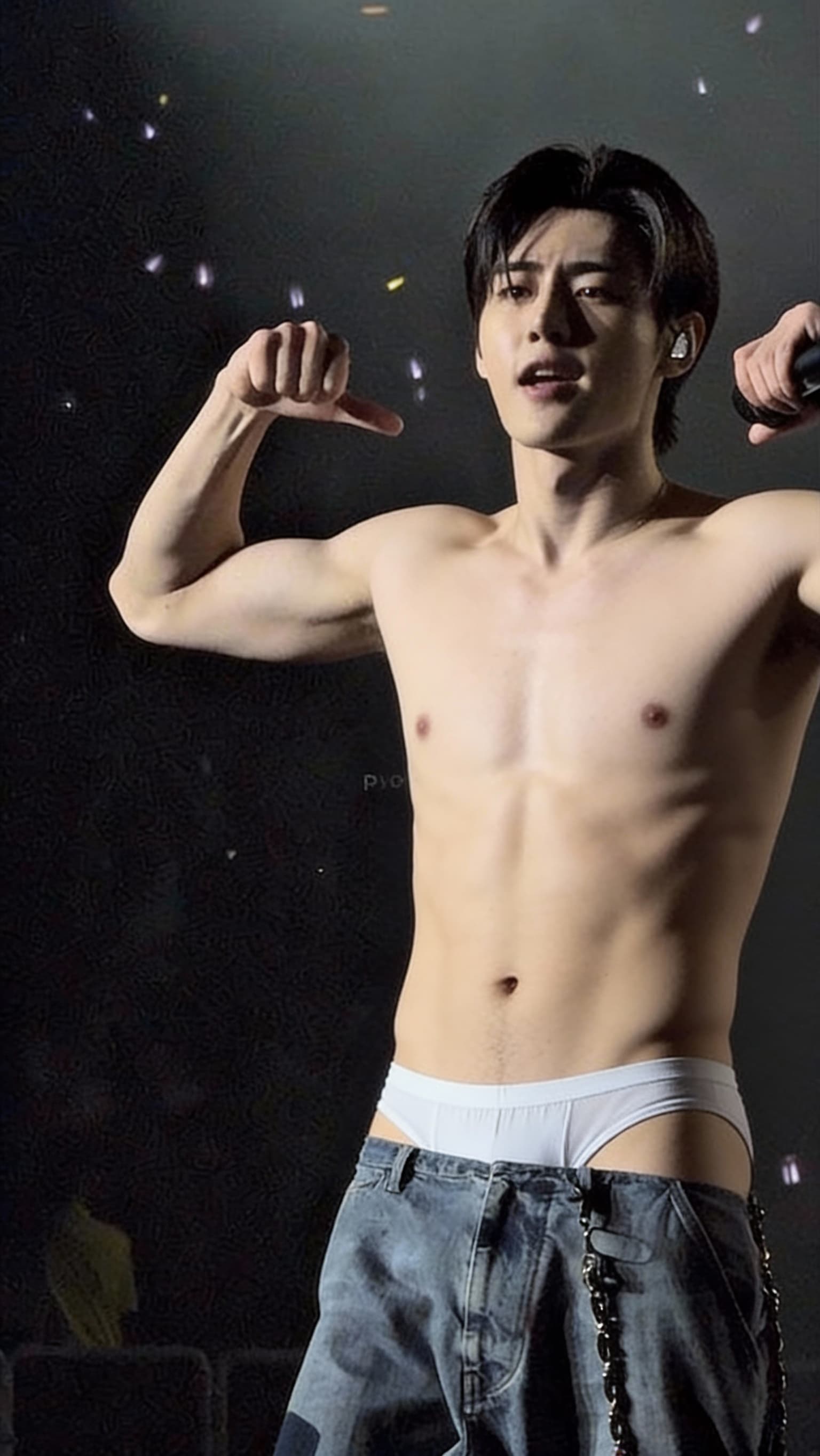 AI generated: Make him wear under garments only
