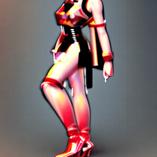 AI generated: female hi red, 8k, C4D, dark background, vibrant colors, Artgerm, Gia Mecha form, blade runner, roya...