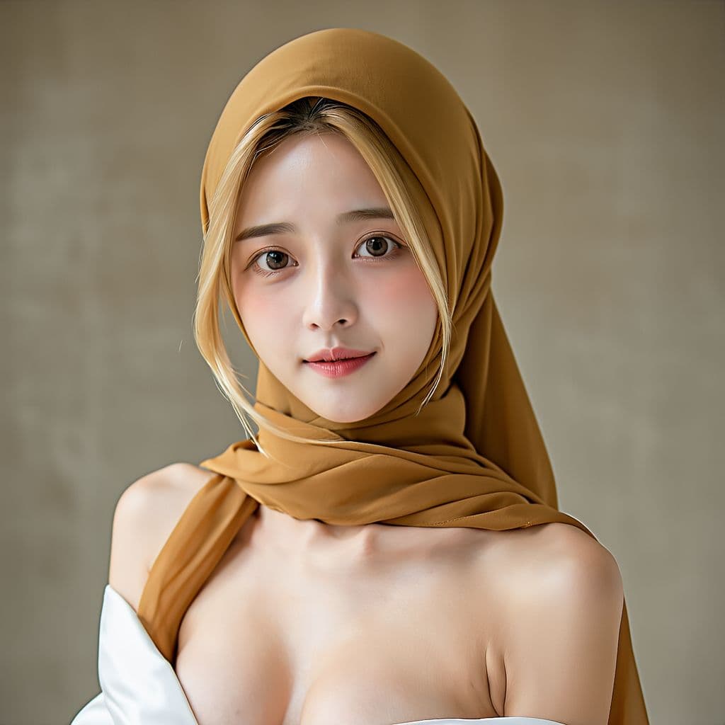 AI generated: sex, 18-year-old girl, hijab girl, 1girl, 1guy, arousal, erotic, naked,Smooth skin, long blond hair,...