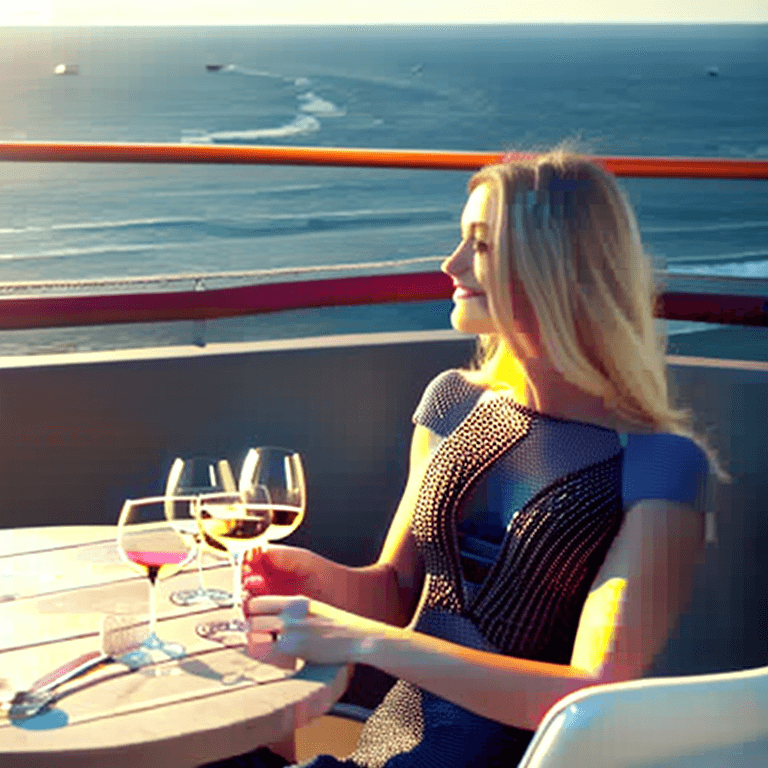 AI generated: a cute  blonde woman is wearing a fishnet tiny thong. She is drinking wine with a handsome female  r...