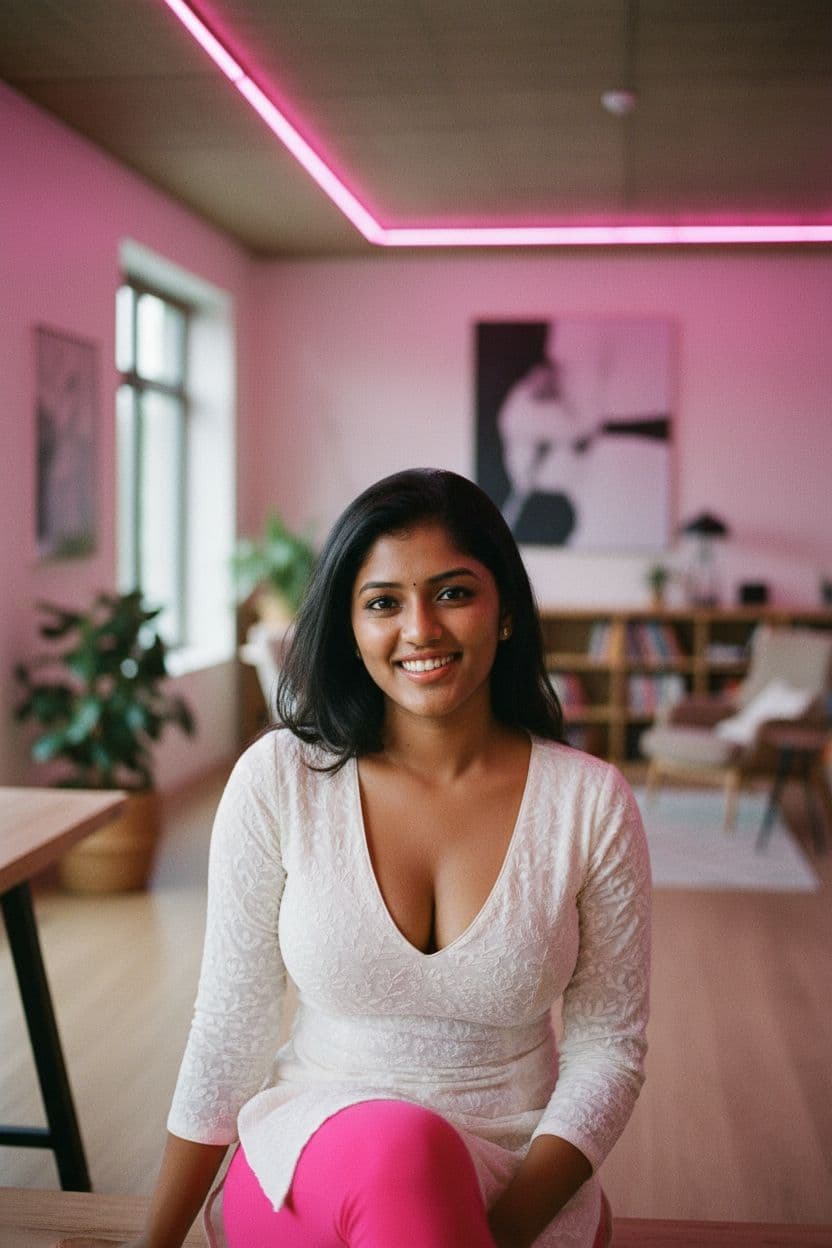 AI generated: (cinematic photo:0.6) RAW Photo,DSLR BREAK a 18 year old young teen indian girl,(light smile:0.8),(s...