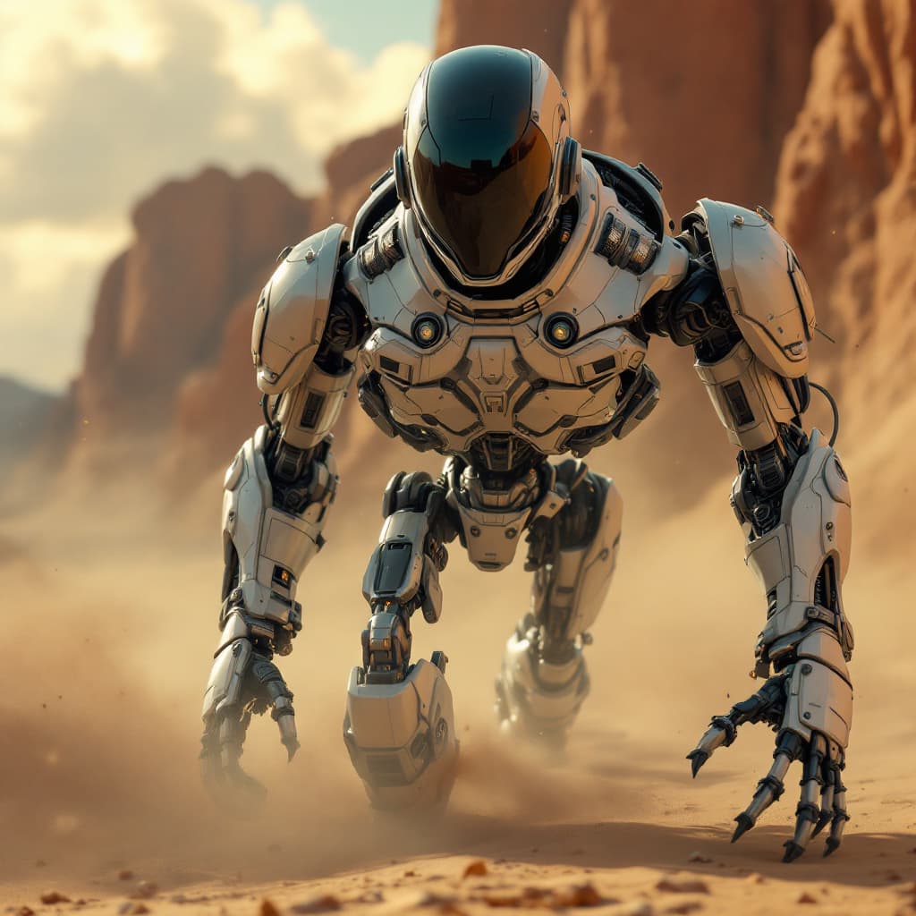 AI generated: "Anime style, cartoon-like character inspired by Cartoon Network, a sleek satin-finished robot, intr...
