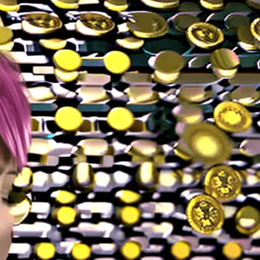 AI generated: happy joker with beautiful eyes, shining crown on head, giving you sparkling gold coins, casino chip...