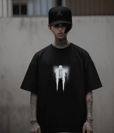 AI generated: absence presence streetwear desain